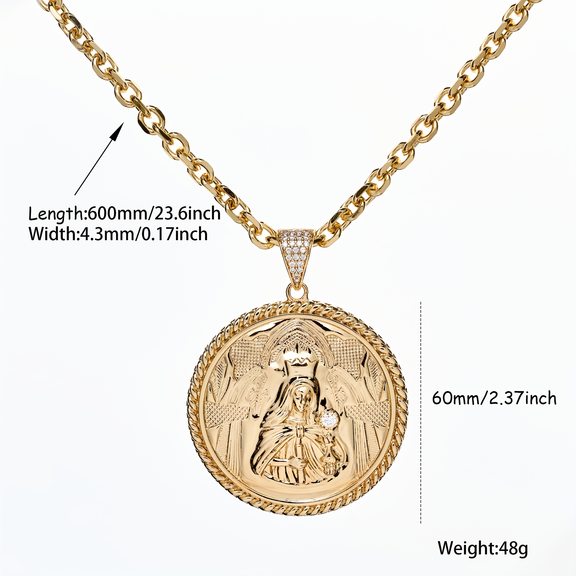 18K Gold Plated Fashionable Casual Style Religious Pendant